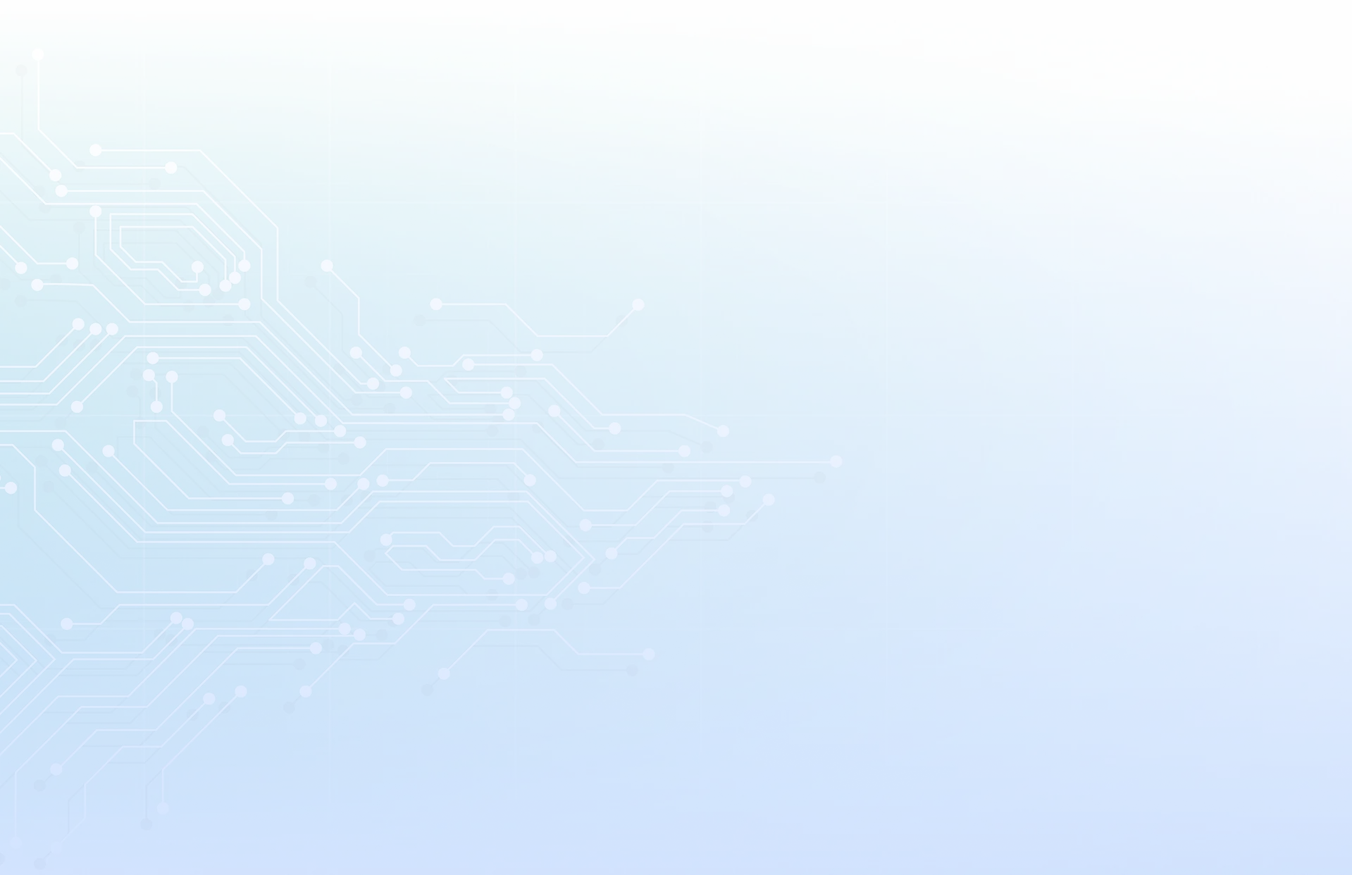 Abstract technology circuit diagram on a white-blue background