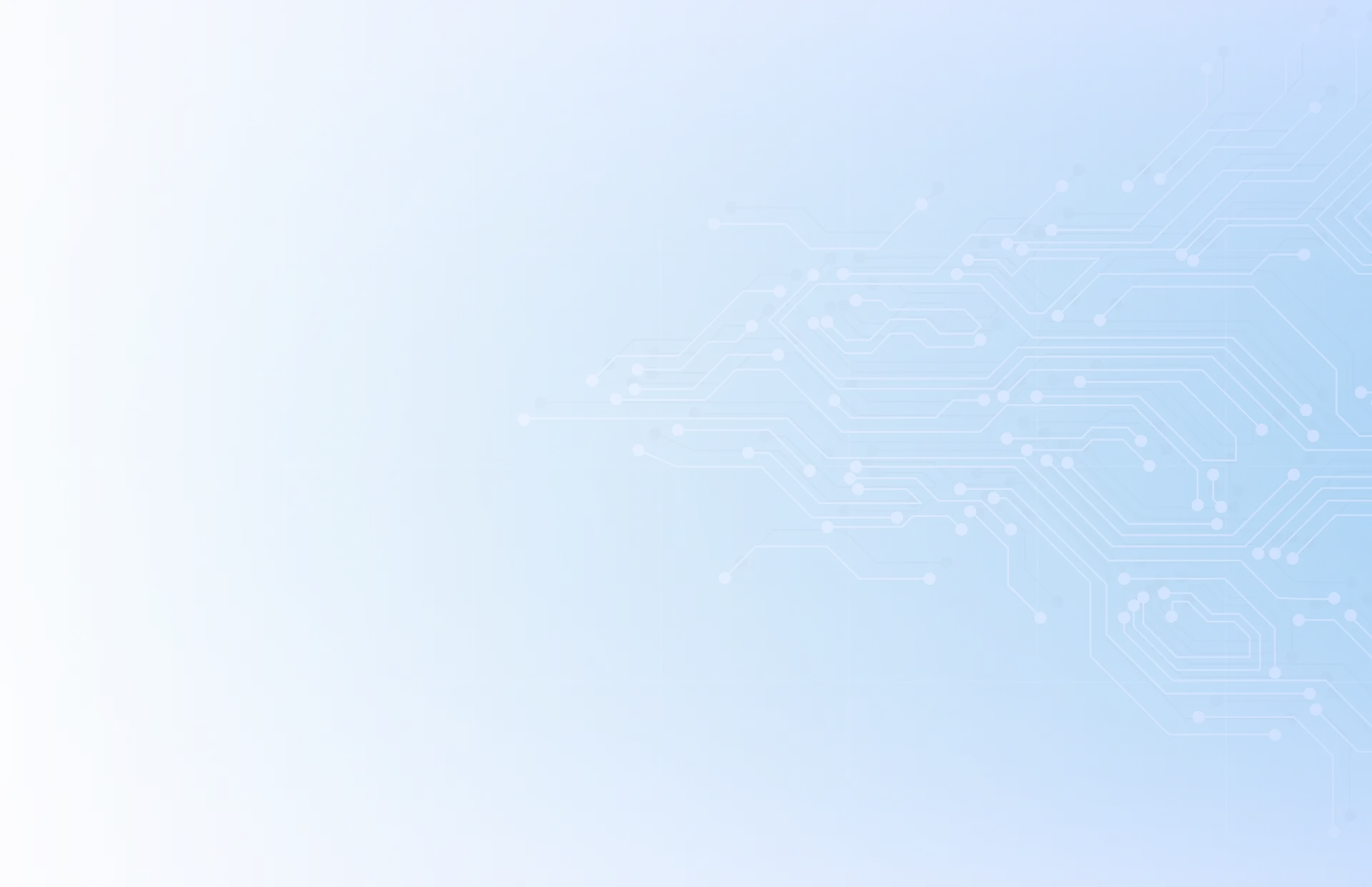 Abstract technology circuit diagram on a white-blue background