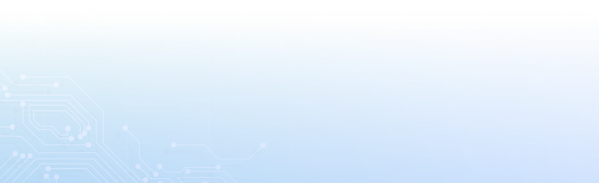 Abstract technology circuit diagram on a white-blue background