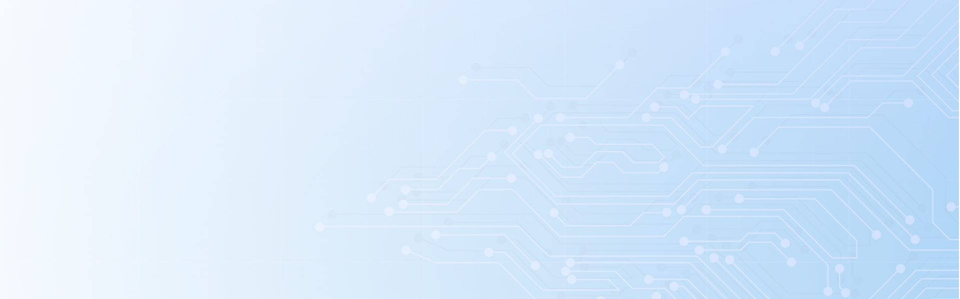 Abstract technology circuit diagram on a white-blue background